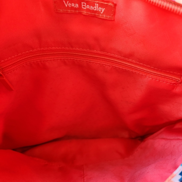 Vera Bradley Hacienda Diamonds Colorful Print Coral Strap Crossbody Bag Purse - Picture 10 of 15